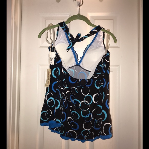 Circle Print Women Swim Tankini - Picture 2 of 2